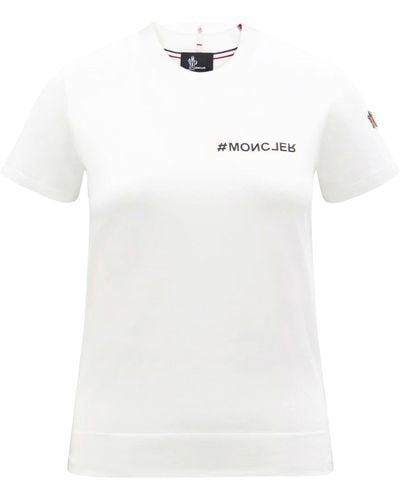 3 MONCLER GRENOBLE Tshirt Con Logo - Bianco