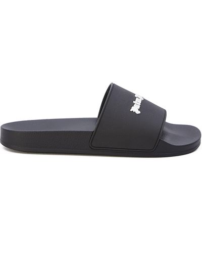 Palm Angels Monogram Rubber Slide Sandals - Black