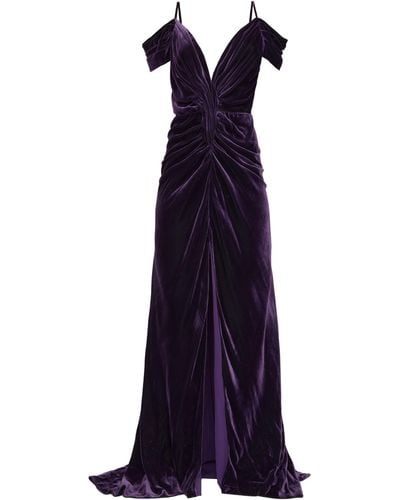 Costarellos Violet Velvet Dress - Blue