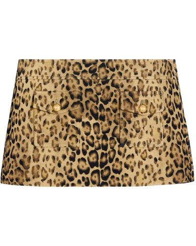 Celine Bandeau Miniskirt With Leopardprint - Multicolour