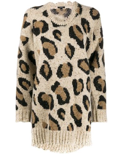 R13 Leopard Print Sweater - White