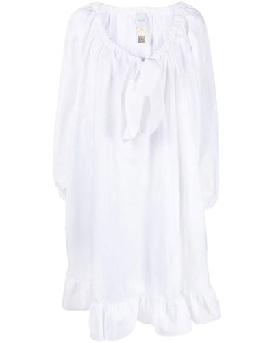 Patou Ruffled Faille Dress - White