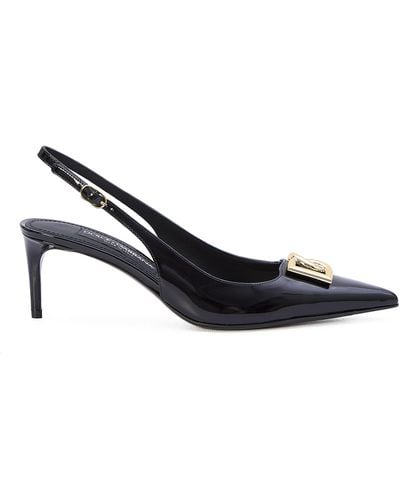Dolce & Gabbana Lace Slingbacks 9cm Heel - Black
