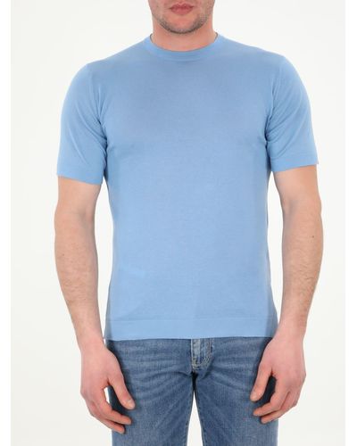 John Smedley Light-blue Cotton T-shirt