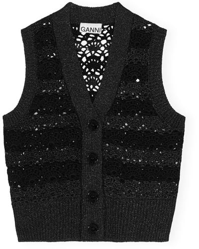 Ganni Crochet Vest - Black