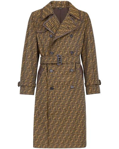 Fendi Ff Fabric Trench - Natural