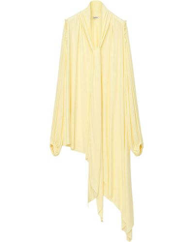 Loewe Asymmetric Dress In Viscose - Yellow