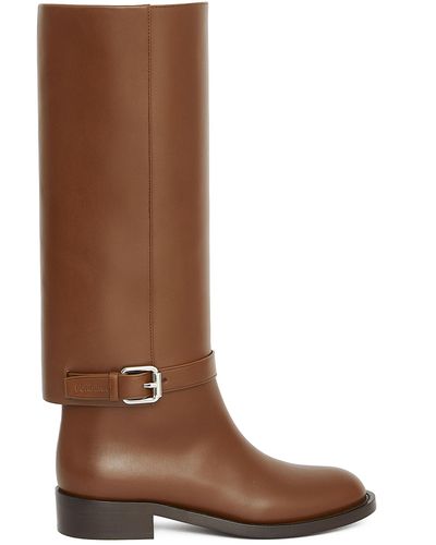 Burberry Leather Boots - Brown