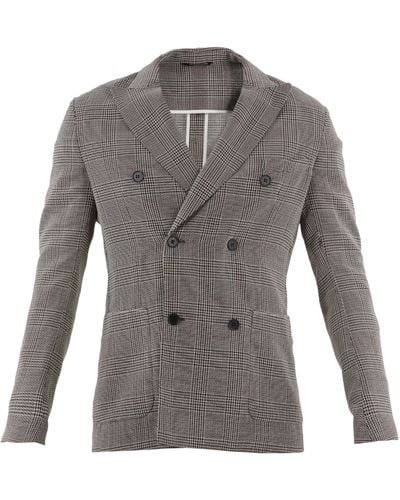 Tonello Doublebreasted Glen Plaid Jacket - Natural
