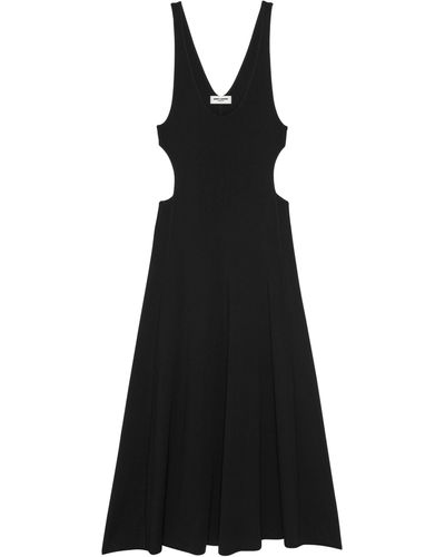 Saint Laurent Cut-out Wool Dress - Black