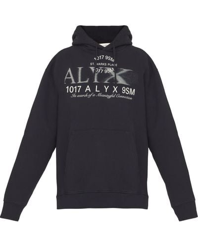 1017 ALYX 9SM Printed cotton hoodie - Blu
