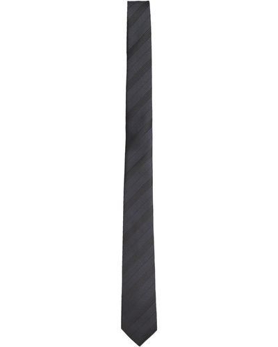 Saint Laurent Striped Tie - White