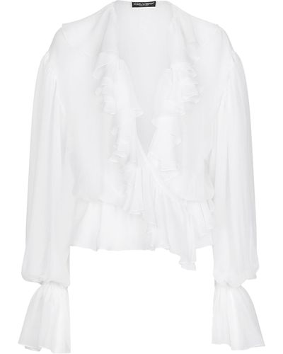 Dolce & Gabbana Chiffon Blouse - White