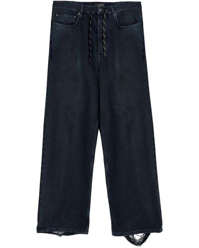 Balenciaga Baggy Jeans With Drawstring - Blue