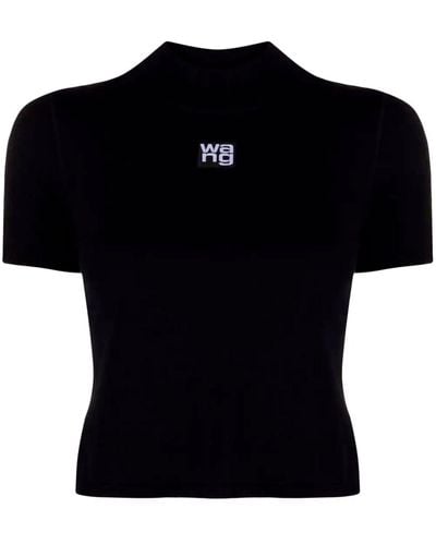 Alexander Wang Knit Top With Logo - Black