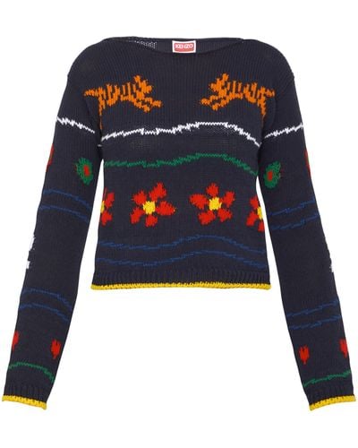 KENZO Embroidered Jumper - Blue