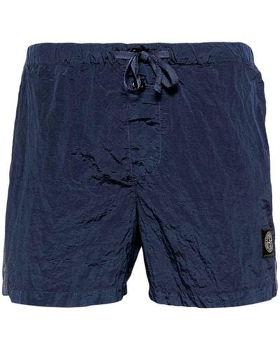 Stone Island Swim Shorts With Logo - Blue