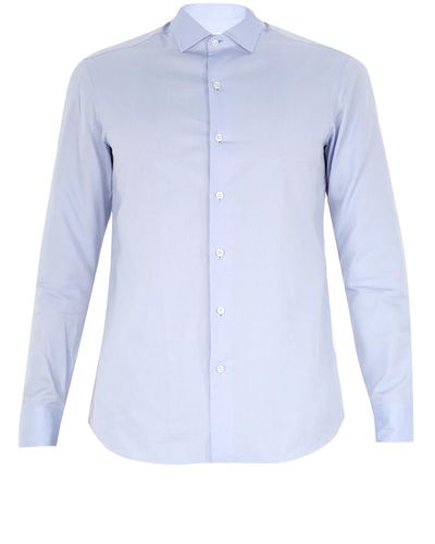 Salvatore Piccolo Pin Point Light Shirt - Blue