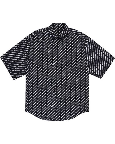 Balenciaga Allover Logo Shirt - Black