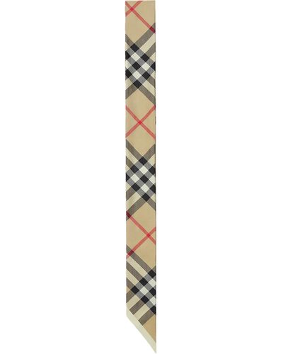 Burberry Foulard Skinny Check - Bianco