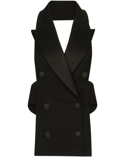 Dolce & Gabbana Wool Gabardine Waistcoat - Black