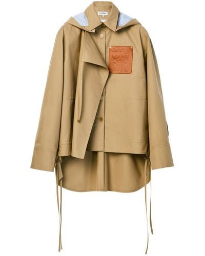 Loewe Military Hooded Parka In Cotton - Natural