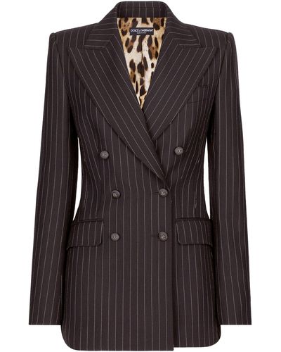Dolce & Gabbana Pinstriped Turlington Jacket - Black