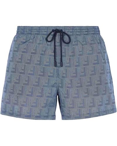 Fendi Nylon Swim Shorts - Blue
