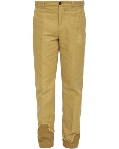 Incotex Camel Cotton Trousers - Yellow