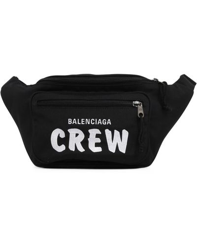 Balenciaga Crew Logo Nylon Belt Bag - Black