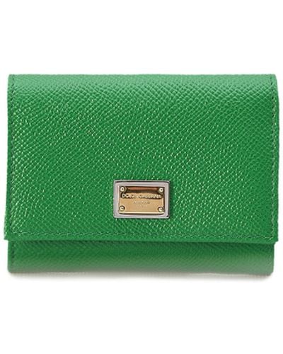Dolce & Gabbana Bi-fold Wallet In Leather - Green