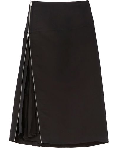 Jil Sander Zipped Midi Skirt - Black