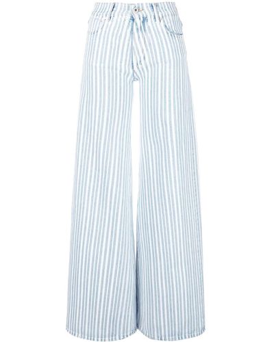 Off-White c/o Virgil Abloh Pantaloni palazzo a righe - Blu