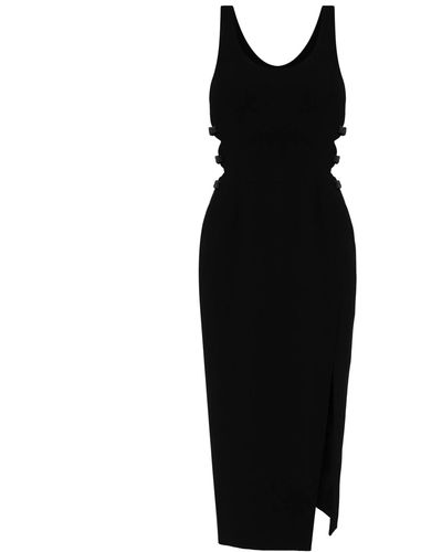 Self-Portrait Crepe Bow Midi Dress - Black