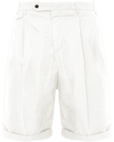 PT Torino Seersucker Bermuda Shorts - White
