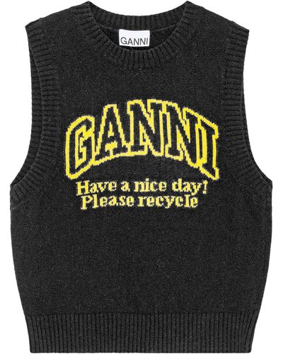 Ganni Graphic vest - Nero