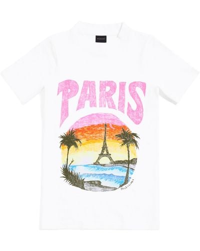 Balenciaga Tshirt Paris Tropical - Bianco