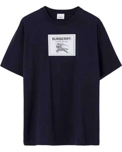 Burberry T-shirt con etichetta prorsum - Blu