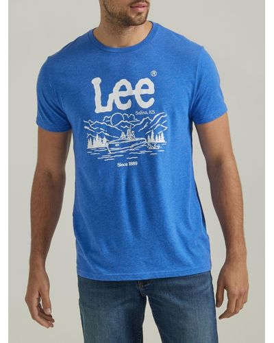 Lee Jeans Mens Outdoor Lifestyle Graphic T-shirt - Blue