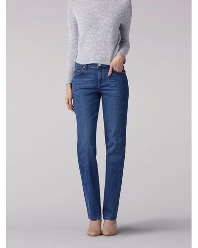 Lee Jeans Stretch Relaxed Fit Straight Leg Jeans Petite - Blue