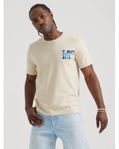 Lee Jeans Mens 101 Logo Graphic T-shirt - Blue