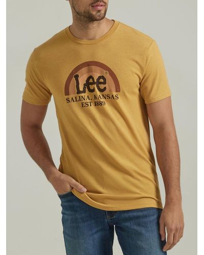 Lee Jeans Mens Rainbow Graphic T-shirt - Yellow