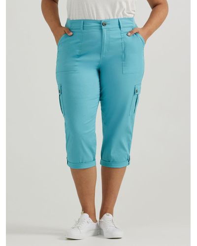 Lee Jeans Ultra Lux Comfort Flex-to-go Relaxed Fit Cargo Capri - Blue