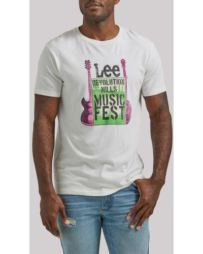 Lee Jeans Mens Revolution Mills Music Fest Graphic T-shirt - Gray