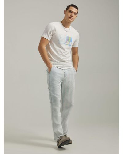 Lee Jeans Mens Striped Denim Carpenter Jeans - White
