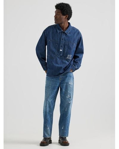 Lee Jeans Mens X Basquiat Long Sve Denim Shirt - Blue