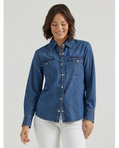 Lee Jeans Womens Legendary Western Shirt - Blue