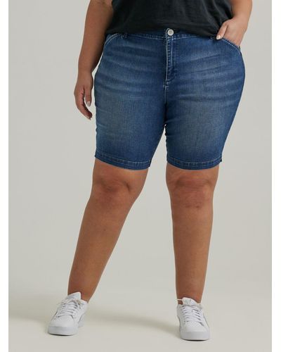 Lee Jeans Womens Regular Fit Chino Bermuda - Blue