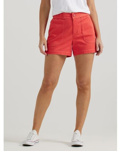Lee Jeans Womens Ultra Lux Comfort High Rise Pull-on Utility Shorts - Red