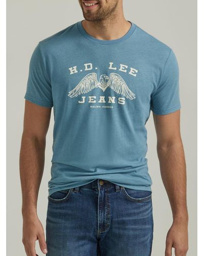 Lee Jeans Mens H.d. Eagle Graphic T-shirt - Blue